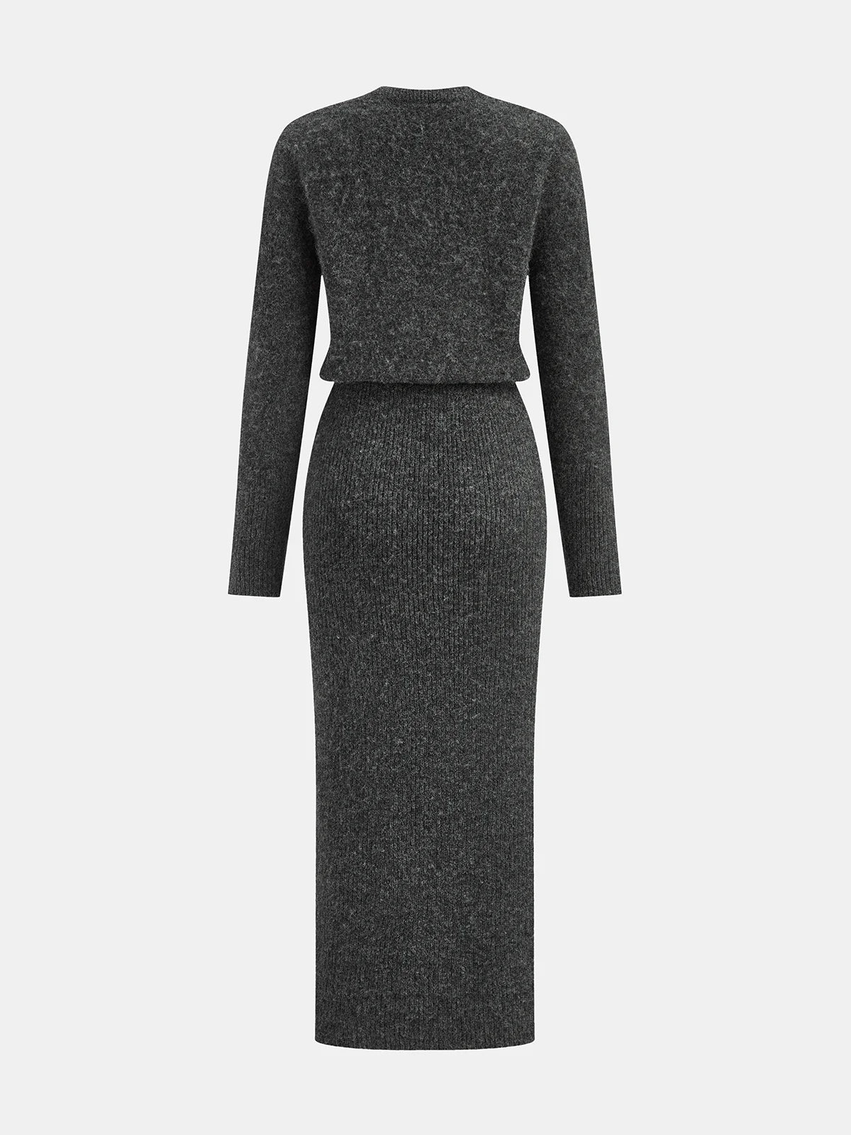 Wool-Blend Fuzzy Midi Dress