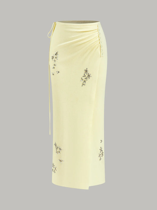 Wrap Skirt with Crystal Embellishments
