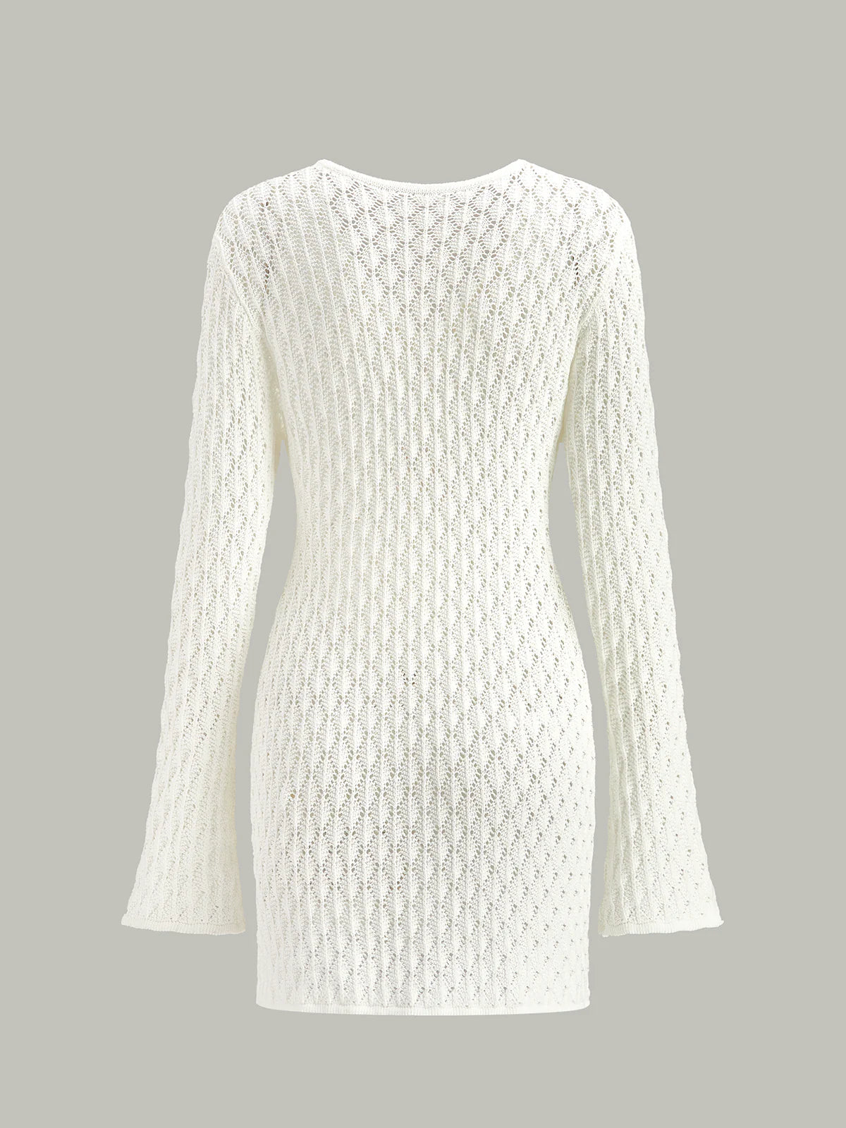 Sheer Knit Sweater Dress with Cut-Out Detail