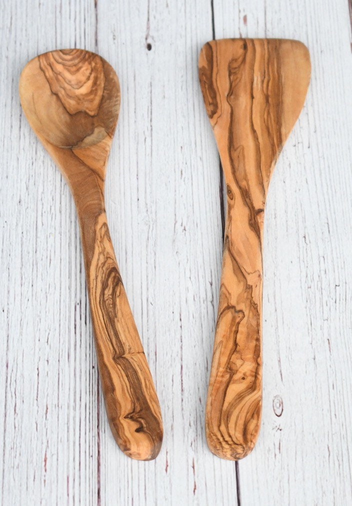 Rustic Olive Wood Spoon: Handmade Kitchen Utensil, Eco-Friendly Gift Christmas gift